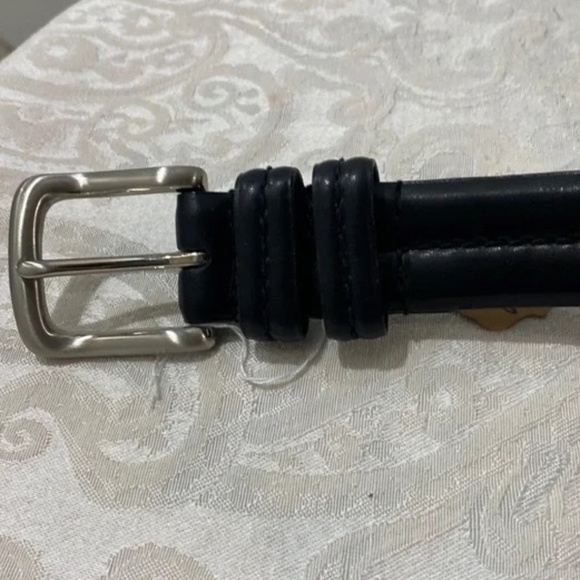 LN ROLFS black leather belt, size 38" length - Picture 1 of 5